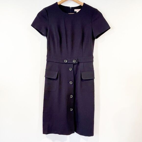 Brooks Brothers Ponte Knit Shirt Dress XS Navy Blue Classic Preppy Mini $128 - Picture 6 of 6
